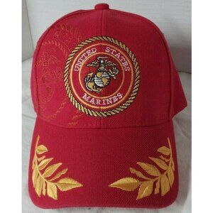 United States Marine Adult Baseball Cap Red (One Size Adjustable )